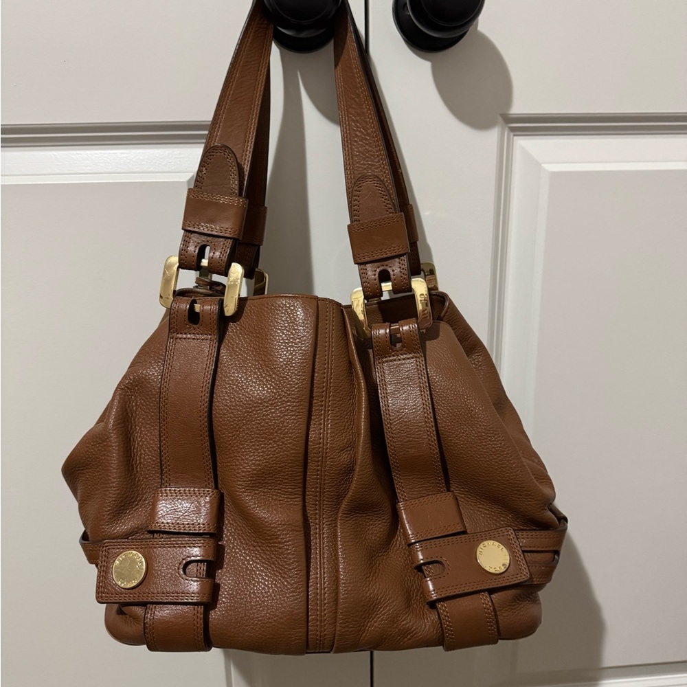 MICHAEL KORS Authentic Brown Pebbled Leather Shoulder Bag with Gold Hardware Y2K - Picture 2 of 8